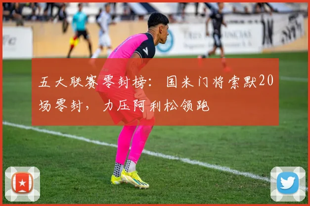 五大联赛零封榜：国米门将索默20场零封，力压阿利松领跑